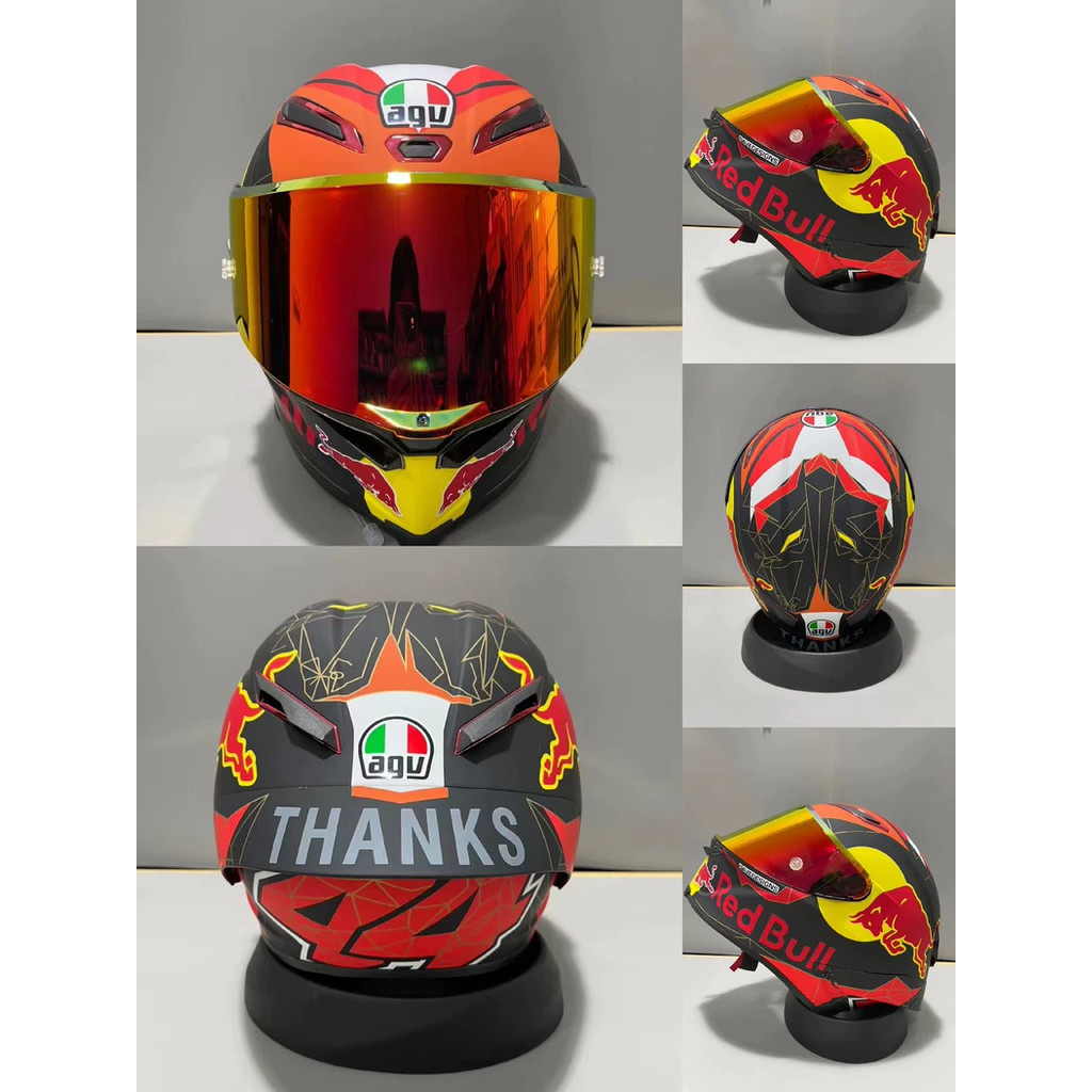 Red Bull Full Helmet Four Seasons Helmet Single Nail รุ่นที่แข็งแกร่งที่สุด Full Helmet Four Seasons