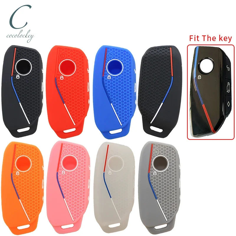 Cocolockey ซิลิโคน Key Fob สําหรับ Bmw 3 5 7 X1 X3 X5 X7 Ix Series 2026-2026 สมาร์ท Keyless 4 ปุ่มรถ