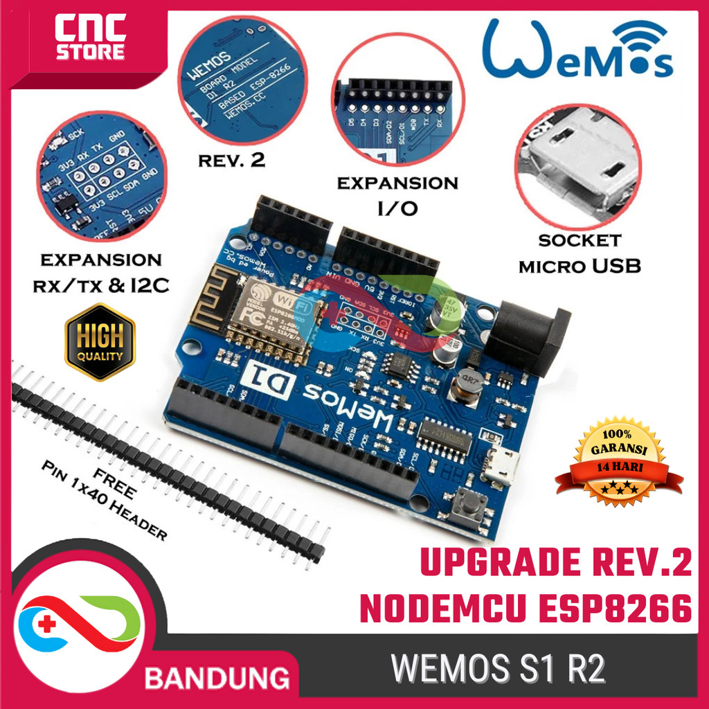 WEMOS D1 R2 WIFI UNO DEVLOPMENT BOARD ESP8266 รุ่น UPGRADE