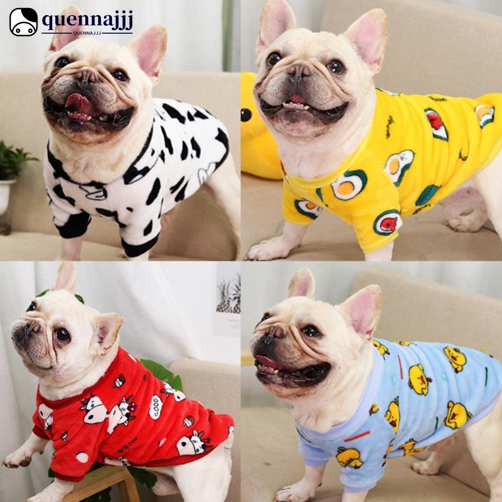 QHENNA 2-16 กก. French Bulldog เสื้อผ้าชุดนอนขนแกะฤดูหนาว Cat Coat เสื้อผ้าสัตว์เลี้ยงสําหรับสุนัขขน