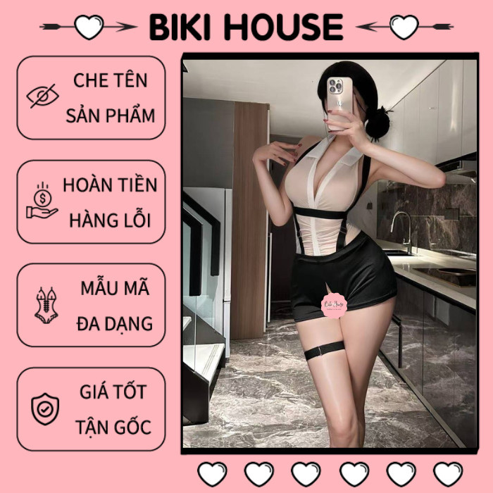 ชุดคอสเพลย์เลขานุการชิ้นเดียวที่หรูหราและเซ็กซี่มีสายรัดชุดตํารวจแยก โวลต์1 BIKI บ้าน N715 - HCMC