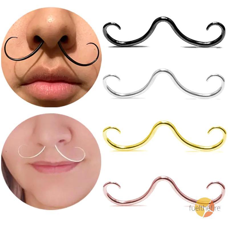Fuelthefire] Creative Septum หนวดแหวนจมูกสําหรับผู้หญิงผู้ชายแฟชั่นแหวนจมูกสแตนเลส Hoops Septum เจาะ