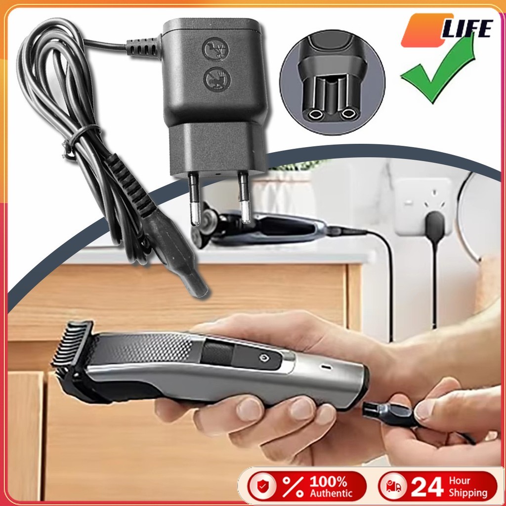 เก็บปลายทาง！ที่ชาร์จเครื่องโกนหนวด HQ8505 S5000 PT786S9311 อะแดปเตอร์ 15V EU Plug