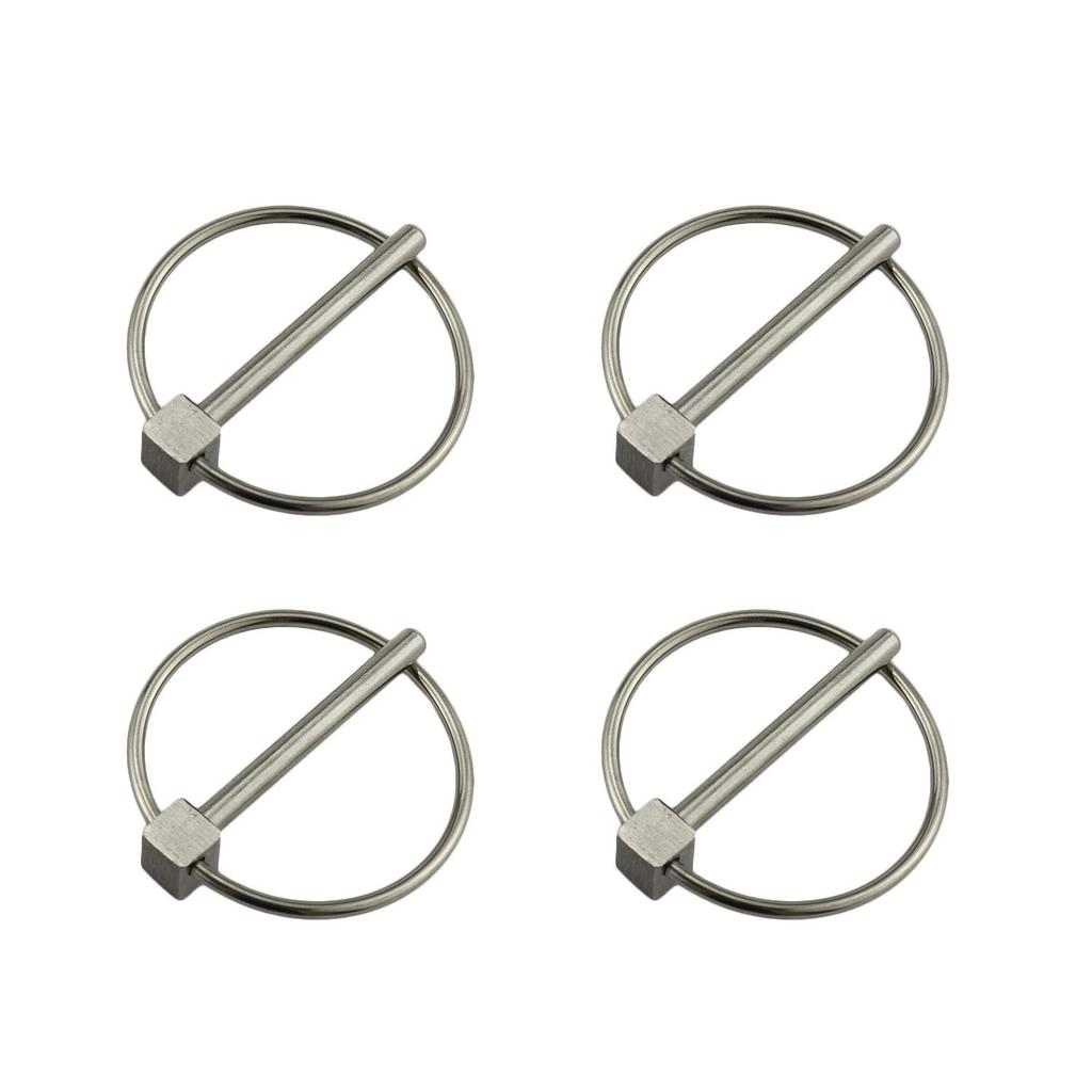 สแตนเลส 316 Lynch pins Linch Pin Dia 4.3mm(3/16in) x L 43mm(1-2/3in) พร้อมแหวน 4 ชิ้น