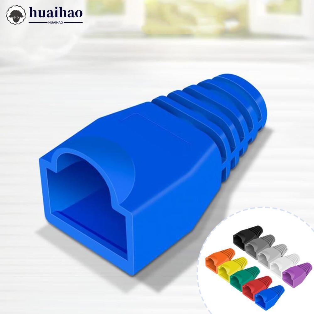 HUAIHAO 100 ชิ้นผสมสี CAT5E CAT6 RJ45 Ethernet สายเคเบิลเครือข่ายความเครียดบรรเทารองเท้าสายเชื่อมต่อ