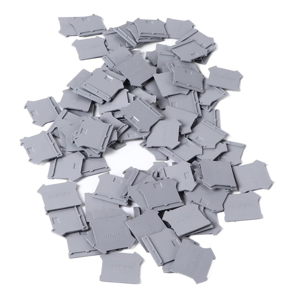 100PCS PA66 Din Rail Block Terminal Partition แผ่น End ฝาครอบ Terminal Block สําหรับ UK3N UK5N UK6N 
