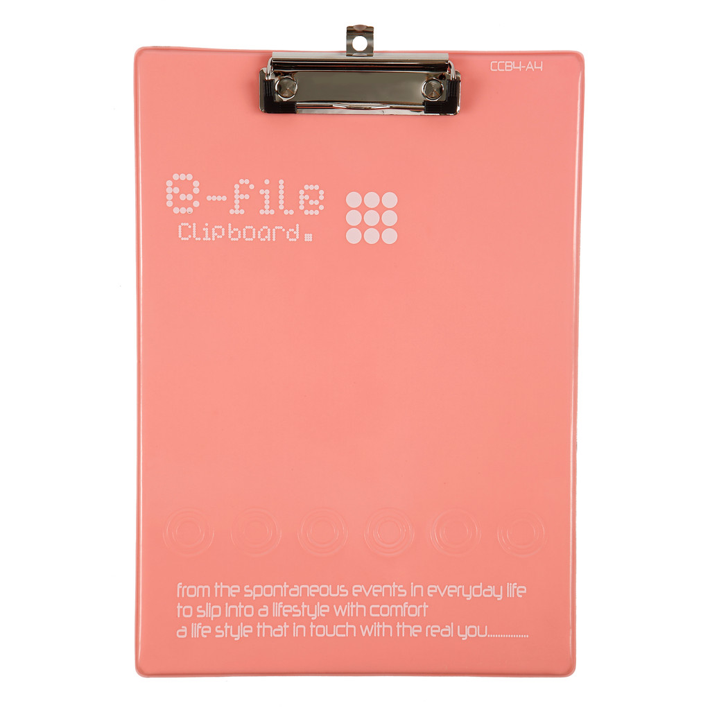 e-file คลิปบอร์ด A4 รุ่น CCB4 สีชมพู