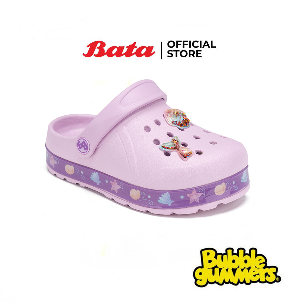 Bata บาจา BBG รองเท้าแตะแบบสวม ส้นแบน สำหรับเด็กผู้หญิง รุ่น CLOGGY_S125 สีม่วง รหัส 1319232