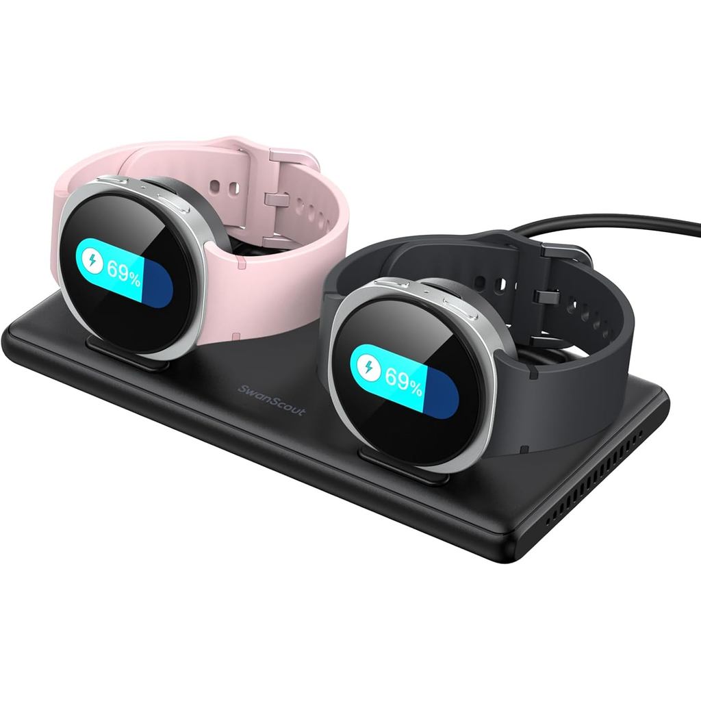 SwanScout Dual Charger สําหรับ Samsung Galaxy Watch 8/8 Classic//Ultra (2025)/7/Ultra/FE/6/6 Classic