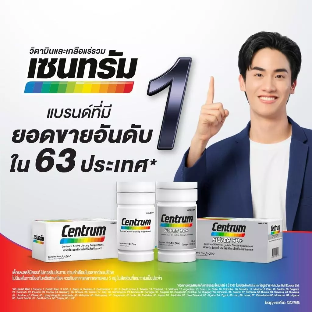 CENTRUM ACTIVE DIETARY SUPPLEMENT 30s เซนทรัม แอคทีฟ ผลิตภัณฑ์เสริมอาหาร วิตามินรวม สำหรับทุกคน 30 เม็ด thumbnail 3