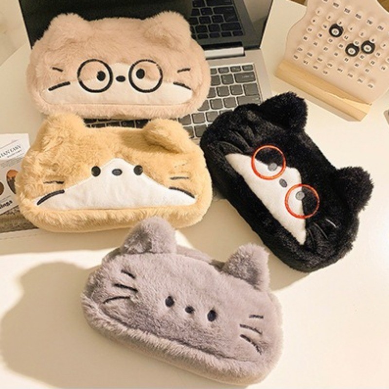 กล่องดินสอตุ๊กตาแมวน่ารักความจุขนาดใหญ่และกระเป๋าปากกาสะดวกนักเรียนน่ารักกระเป๋าเก็บเครื่องเขียน