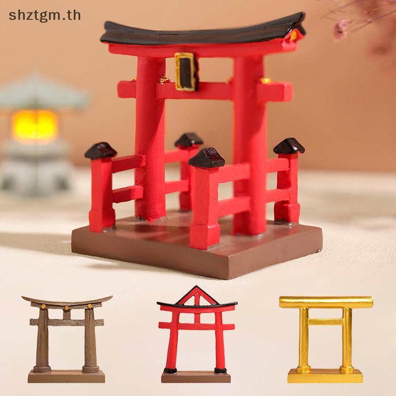 SHZTGM Miniature Torii Gate ญี่ปุ่น Shinto Temple Garden เอเชียสถาปัตยกรรมรุ่นบอนไซ Zen Garden เครื่