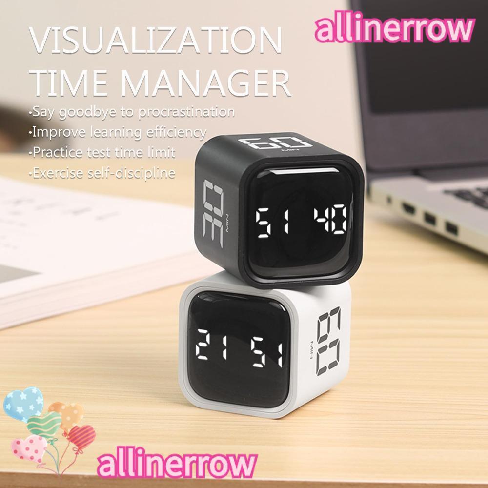 ALLINERROW Pomodoro Timer,หมุนเวลา5/10/30/60min Digital Cube Timer, 3 VolumeปรับCustom Gravity Sensi