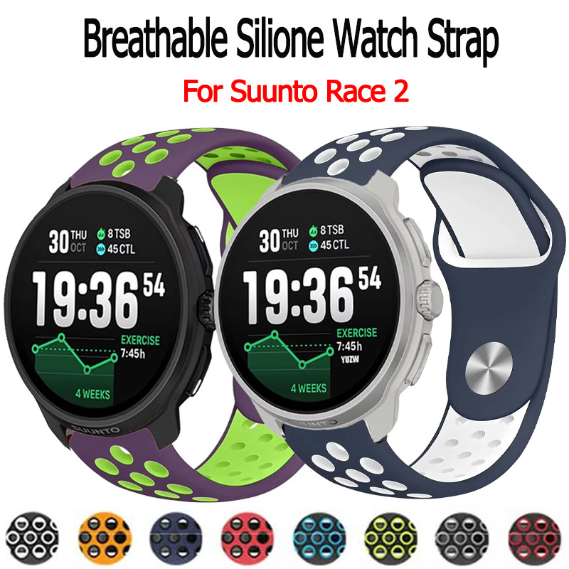 สายรัด สำหรับ Suunto Race 2 สายซิลิโคนสีคู่ sports band สำหรับ Suunto Race 2