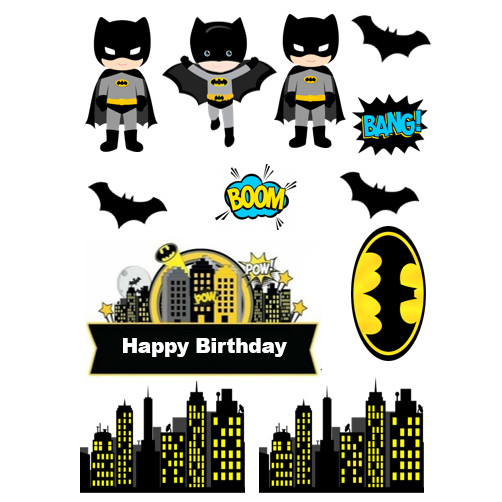 BATMAN ท็อปเปอร์ | ชื่อท็อปเปอร์ BATMAN แบบกําหนดเอง | ตกแต่งเค้ก BATMAN