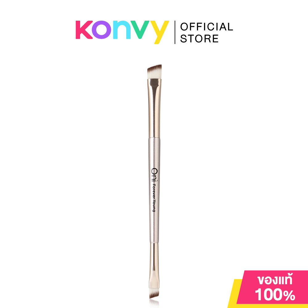 Oni Dual-Ended Brow Filler & Detail Brush #Champagne แปรงแต่งคิ้ว 2 หัวโอนิ สีแชมเปญ ขนนุ่มแน่น.