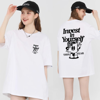 (ผ้าฝ้าย 100%) Luvoro 2025 เสื้อยืด Cotton oversize T-shirt …