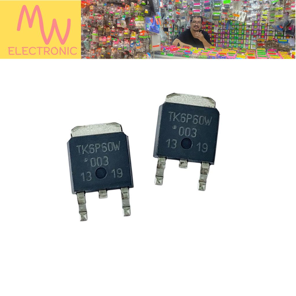 Mosfet TK6P60W (ราคาต่อ 1 ชิ้น) N-Channel 6.2A 600V SMD TO-252 มีสินค้าพร้อมส่งในไทย
