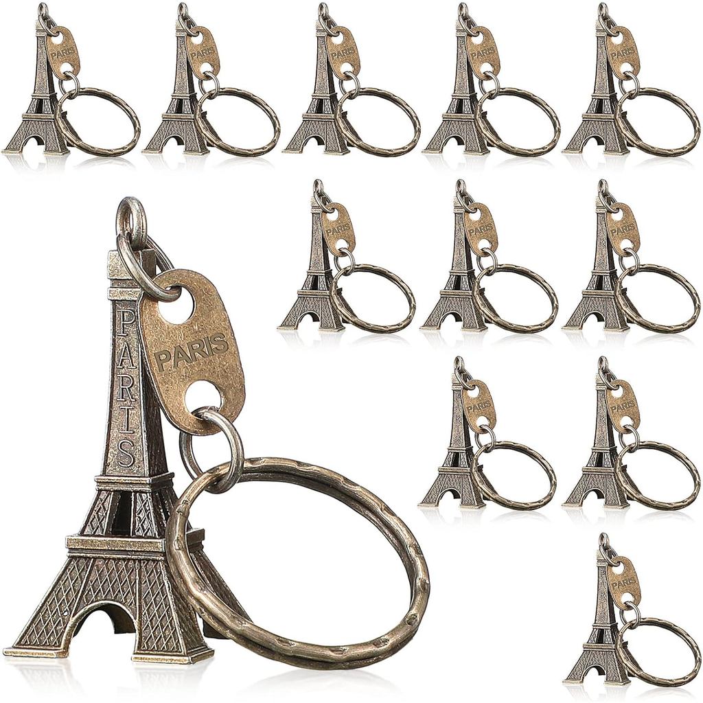 Junkin 30 Pieces Eiffel Tower Keychain Retro Decorations Purse Charms Statue Model Prom Keychain Fre