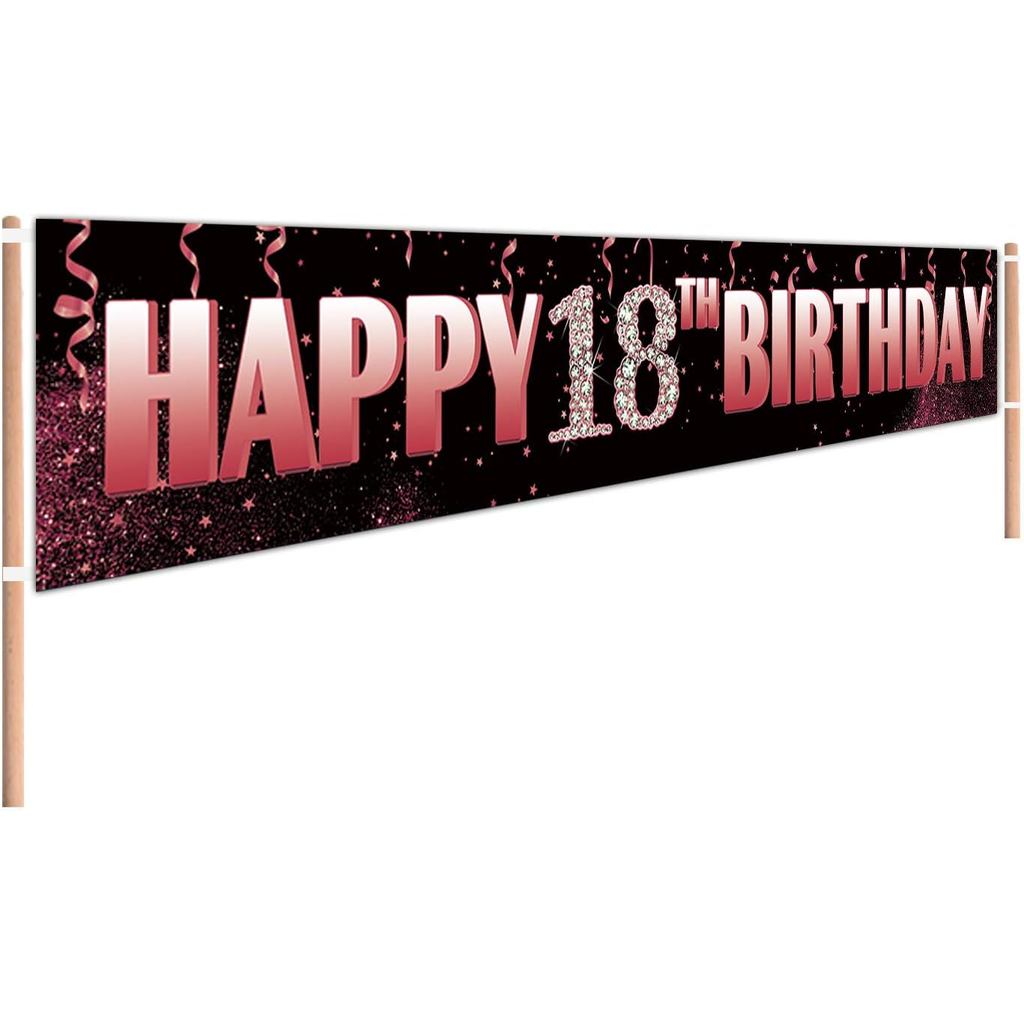 Large Happy 18th Birthday Yard Sign Banner, 18 Years Old Birthday Sign, 18th Birthday Party Supplies