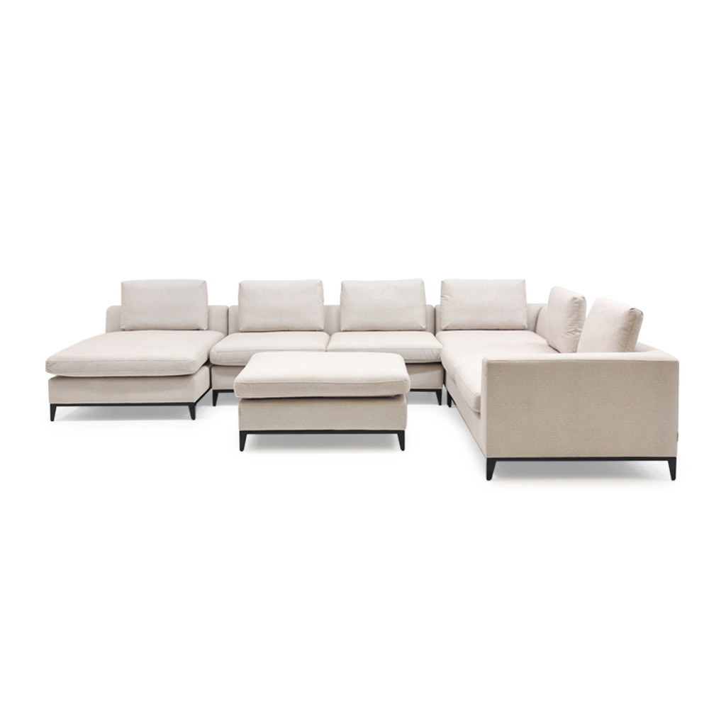 SB Design Square โซฟา+สตูล รุ่น LUCCIA สีครีม (393x303x92 ซม.)  แบรนด์ ATELIER