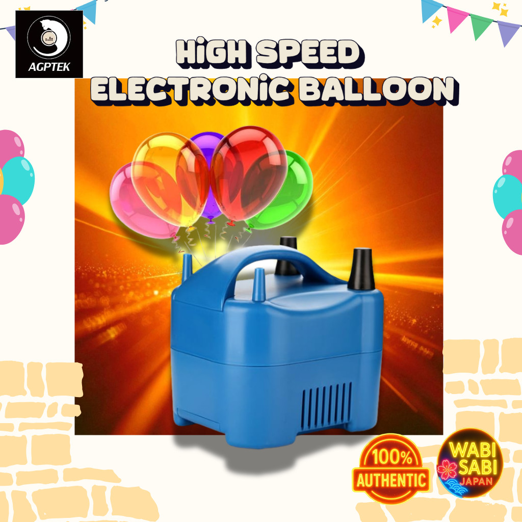 AGPtek High-Speed Electronic Balloon Inflator – 2 Nozzles, Manual & Auto Mode, Party Essential