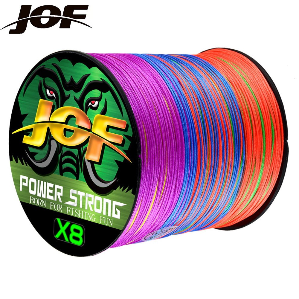JOF Fishing Line 8 Braided Multifilament PE 300M 500M 1000M Durable Smooth Anti-Bite Woven Thread Ac