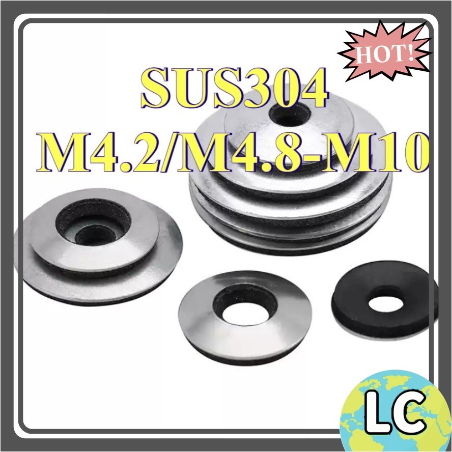 ปะเก็นคอมโพสิตสแตนเลส 304, ปะเก็นปิดผนึกกันน้ํา, ยางหางเจาะสกรูแตะตัวเอง EDPM ปะเก็น M4.2M4.8/M5.5/M