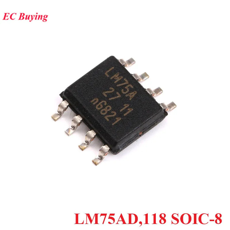 5 ชิ้น/1 ชิ้น LM75 LM75A LM75AD SOIC-8 118 ชิปอุณหภูมิเซนเซอร์ SOP-8 SMD ชิป IC ใหม่เดิม