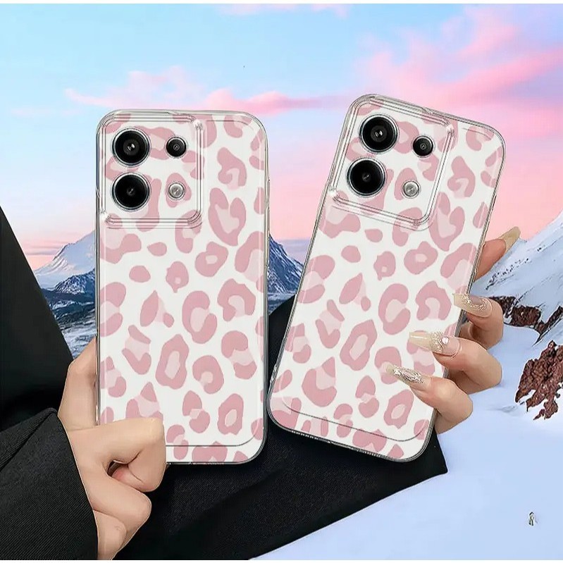 เคส TPU โปร่งใสสีขาว PINKISH LEOPARD MOTIF SIMPLE SUITABLE สําหรับ Mi10T/Mi10T Mi11 LITE/PRO/Mi13T/1