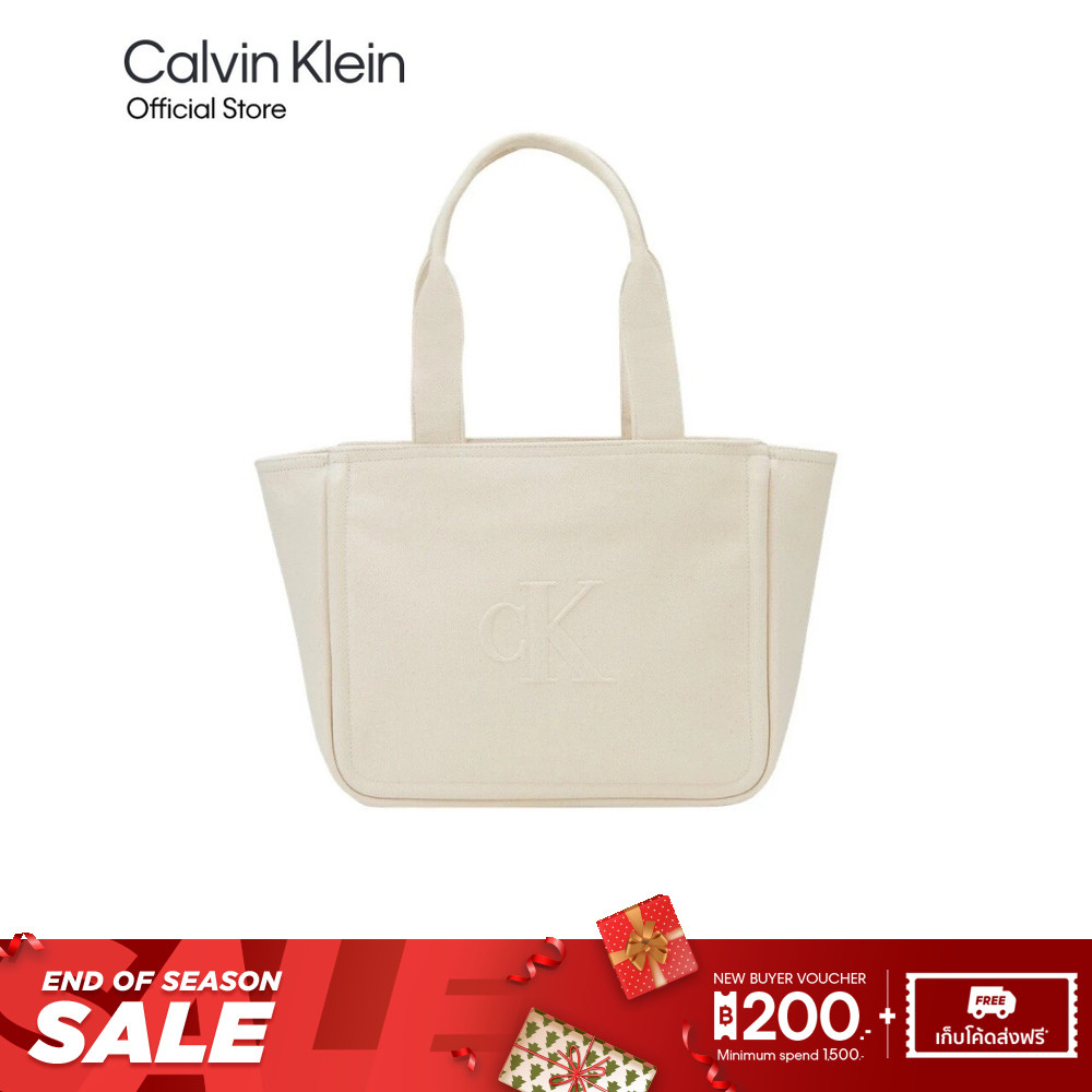 CALVIN KLEIN กระเป๋าถือ Canvas Utility Tote Bag รุ่น 4K3098G V07 - สี Neutral