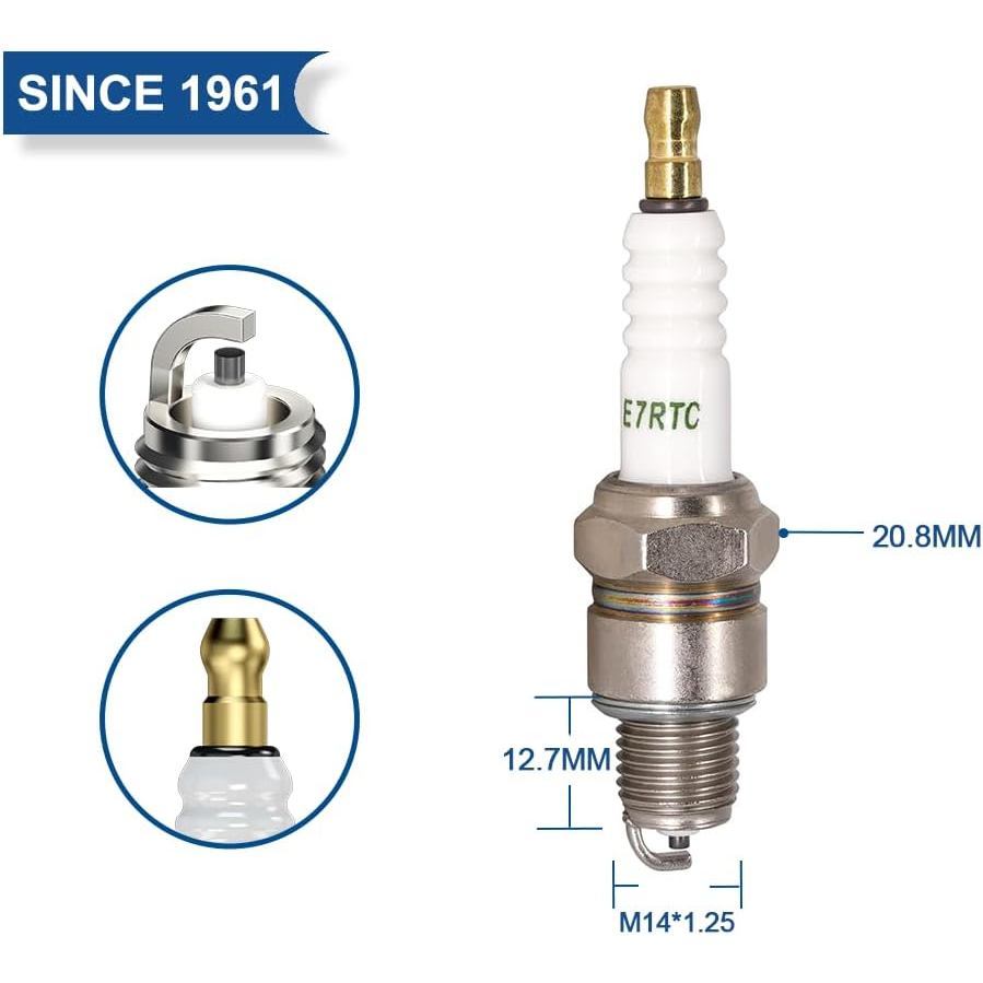 2PK TORCH E7RTC Spark Plug Replace for NGK 7022 BPR6HS 6422 BPR7HS Spark Plug, for CHAMPION RL82YC Q