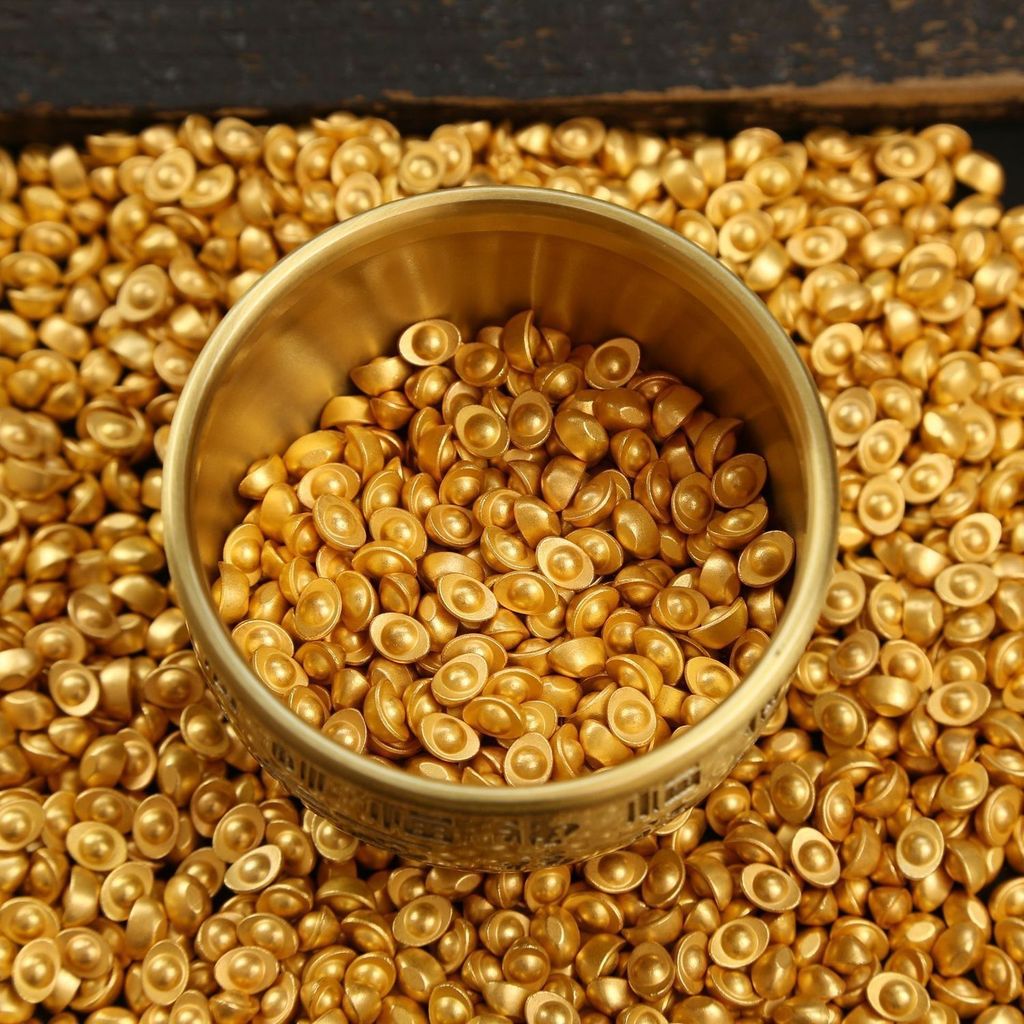 1000ชิ้นพลาสติกแข็งเลียนแบบทองแท่งดึงดูดความมั่งคั่งโชคดีตกแต่งโกลเด้นหยวนเปาสําหรับสํานักงานบริษัทร้านเปิดปีใหม่ - รูปที่ 2