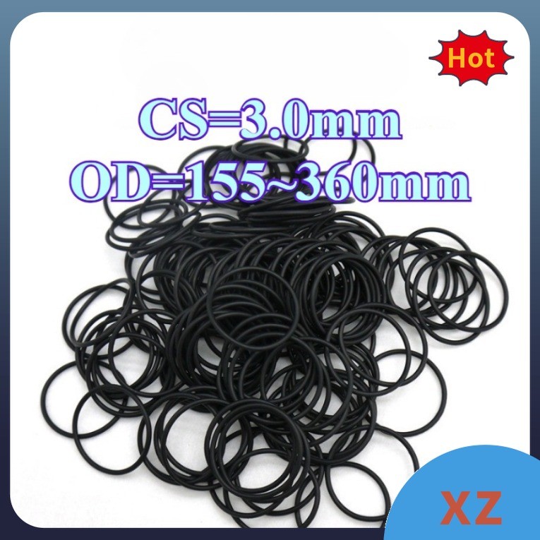 CS3.0mmO แหวน OD155-360 มม.แหวน O สีดําแหวนทนน้ํามันและทนต่อการกัดกร่อนแหวนปิดผนึก[XZ-FC]