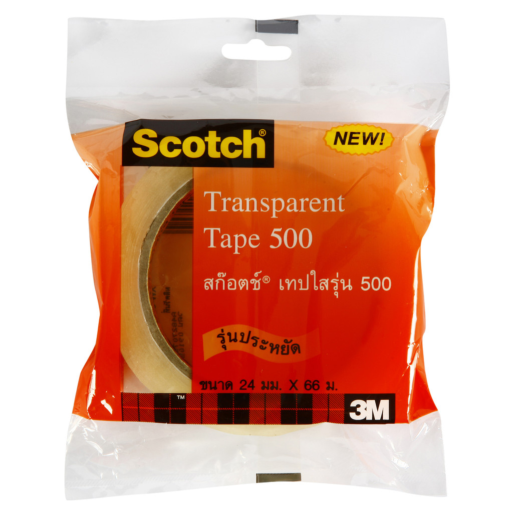 SCOTCH เทปใส รุ่น 500 แกน 3 นิ้ว ขนาด 1 นิ้ว x 72 หลา