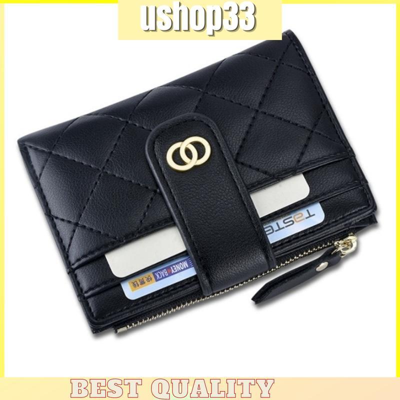 USHOP33 ใหม่หรูหราผู้หญิงกระเป๋าสตางค์ใบสั้น Lady Purse with Card Holder