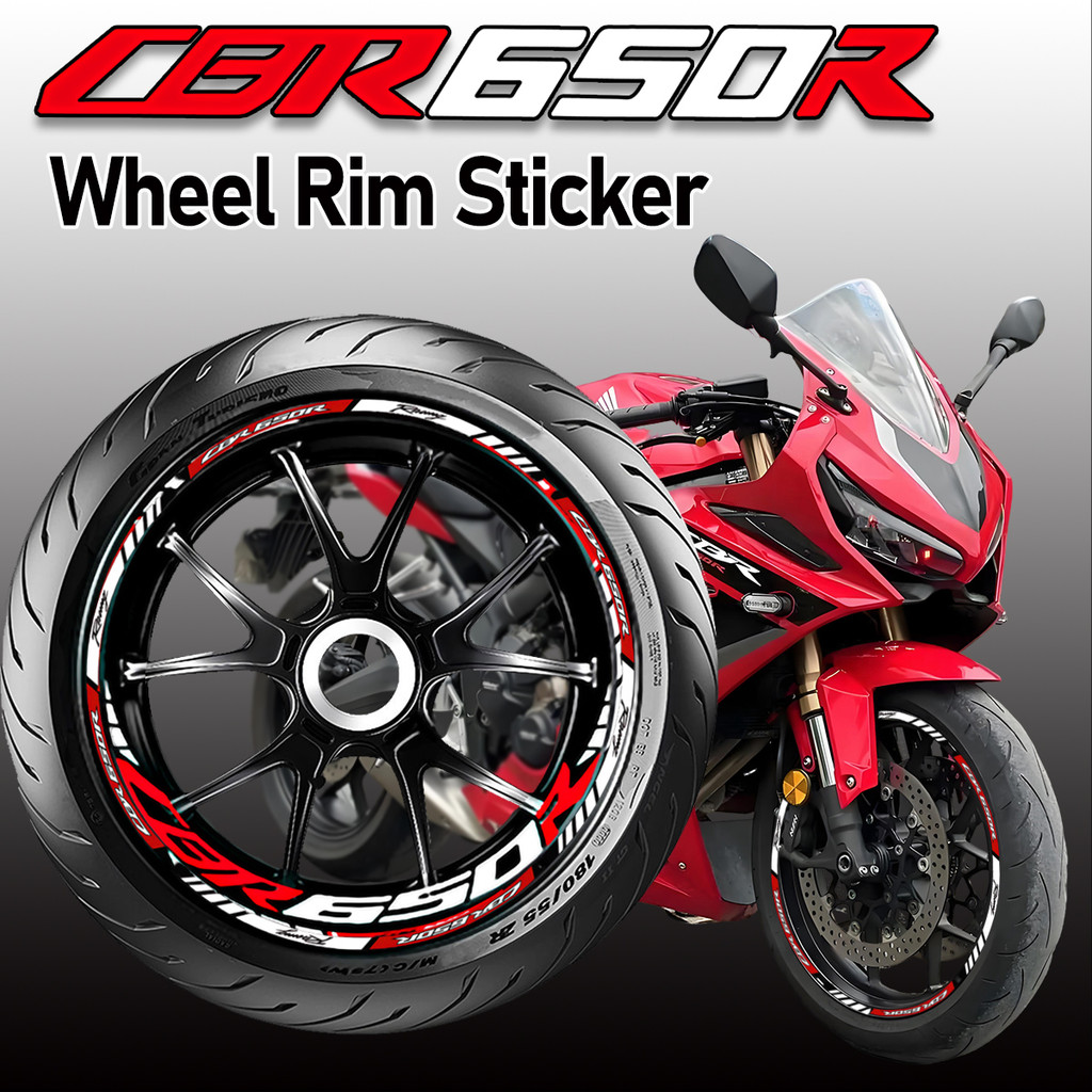 สําหรับHONDA CBR 650Rขอบล้อสติกเกอร์รถจักรยานยนต์CBR650Rป้องกันภายในแหวนล้อโลโก้สติกเกอร์รูปลอกลายขอบยางโลโก้Decal