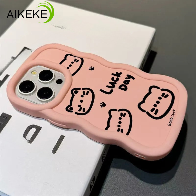 สายน่ารักแมว 3D Wave เคสโทรศัพท์สําหรับ OnePlus 13 12 12R 11 11R 10R 9R 8T 7 Pro 7T Plus 6 6T 5G 4G Macaron Matte ปกหลังการ์ตูนคู่สีทึบกันกระแทกปลอกนุ่ม - รูปที่ 4