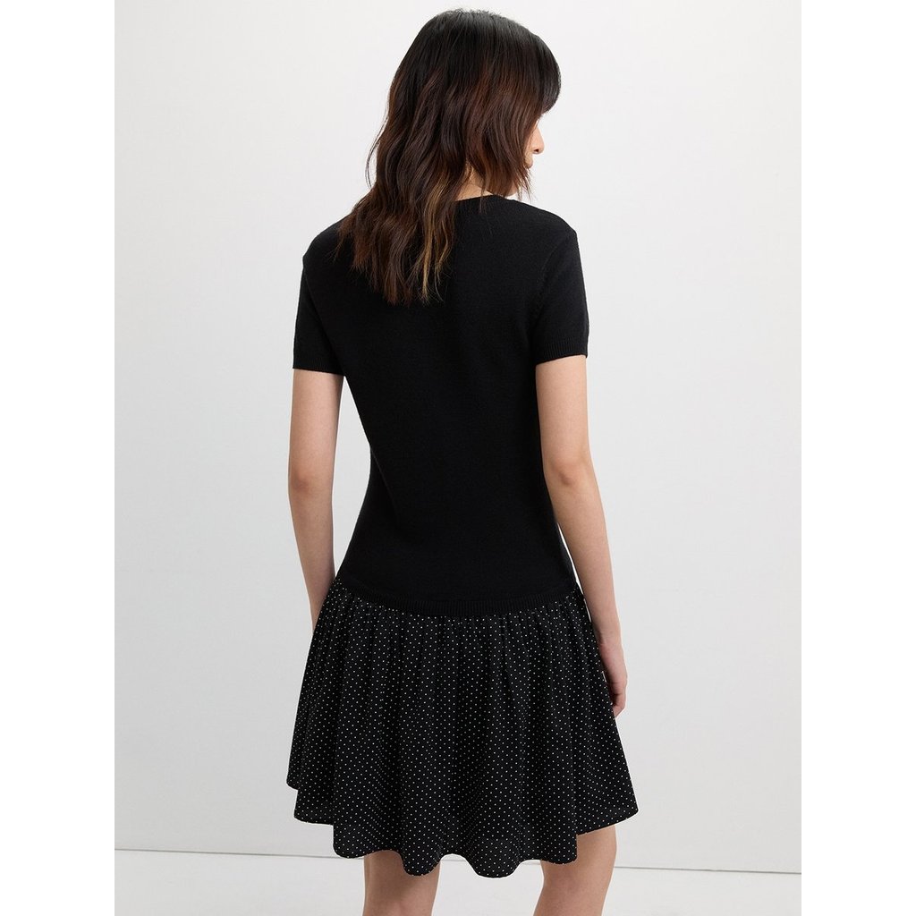 [Pomelo] เดรสกระโปรงลายจุดดีไซน์เลเยอร์ / Layered Polka Dot Skirt Dress — صورة 4
