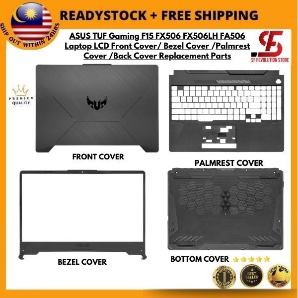 ASUS TUF Gaming F15 FX506 FX506LH FA506 แล็ปท็อป LCD ด้านหน้า Bezel Palmrest ฝาหลังอะไหล่