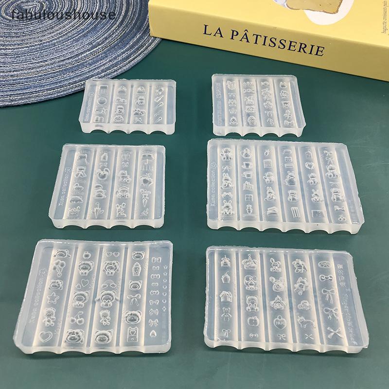 FLTH 3D ซิลิโคนเล็บแม่พิมพ์การ์ตูนน่ารักบรรเทาแกะสลัก DIY ออกแบบเล็บอะไหล่ Charm ตกแต่งเล็บเครื่องมือ FLTH