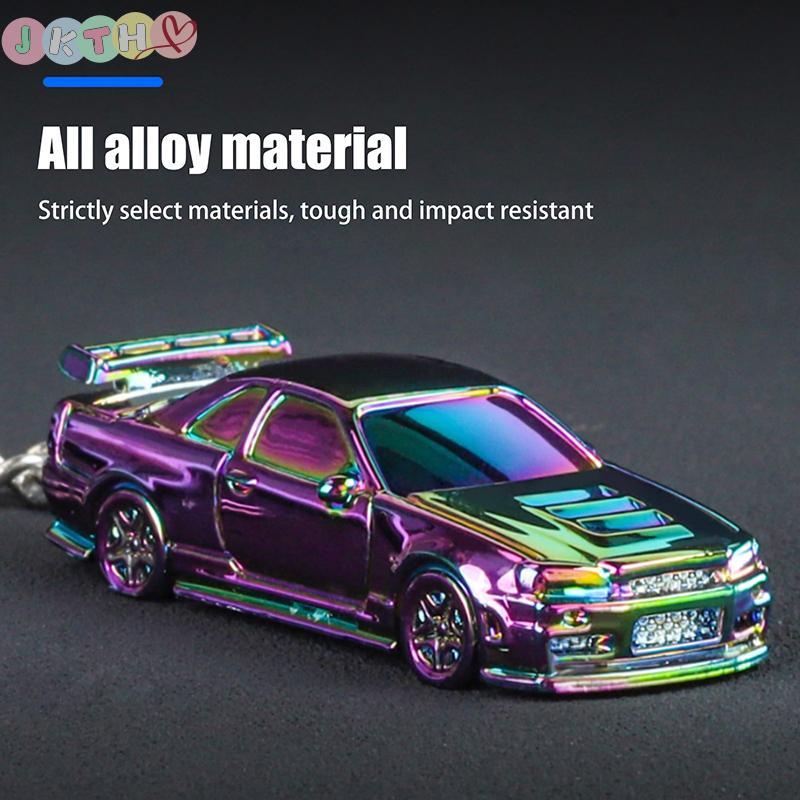 JKTH 1:64 Scale GTR-R34 RS7 รถของเล่นรถโลหะDiecastพวงกุญแจElectroplatingภาพวาดพวงกุญแจเด็กของขวัญสํา