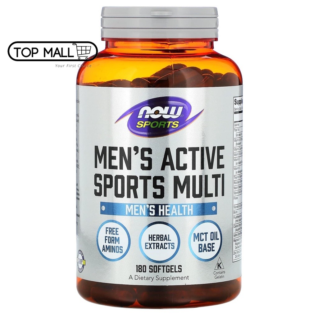 NOW Foods, Sports, Men's Active Sports Multi, 180 Softgels