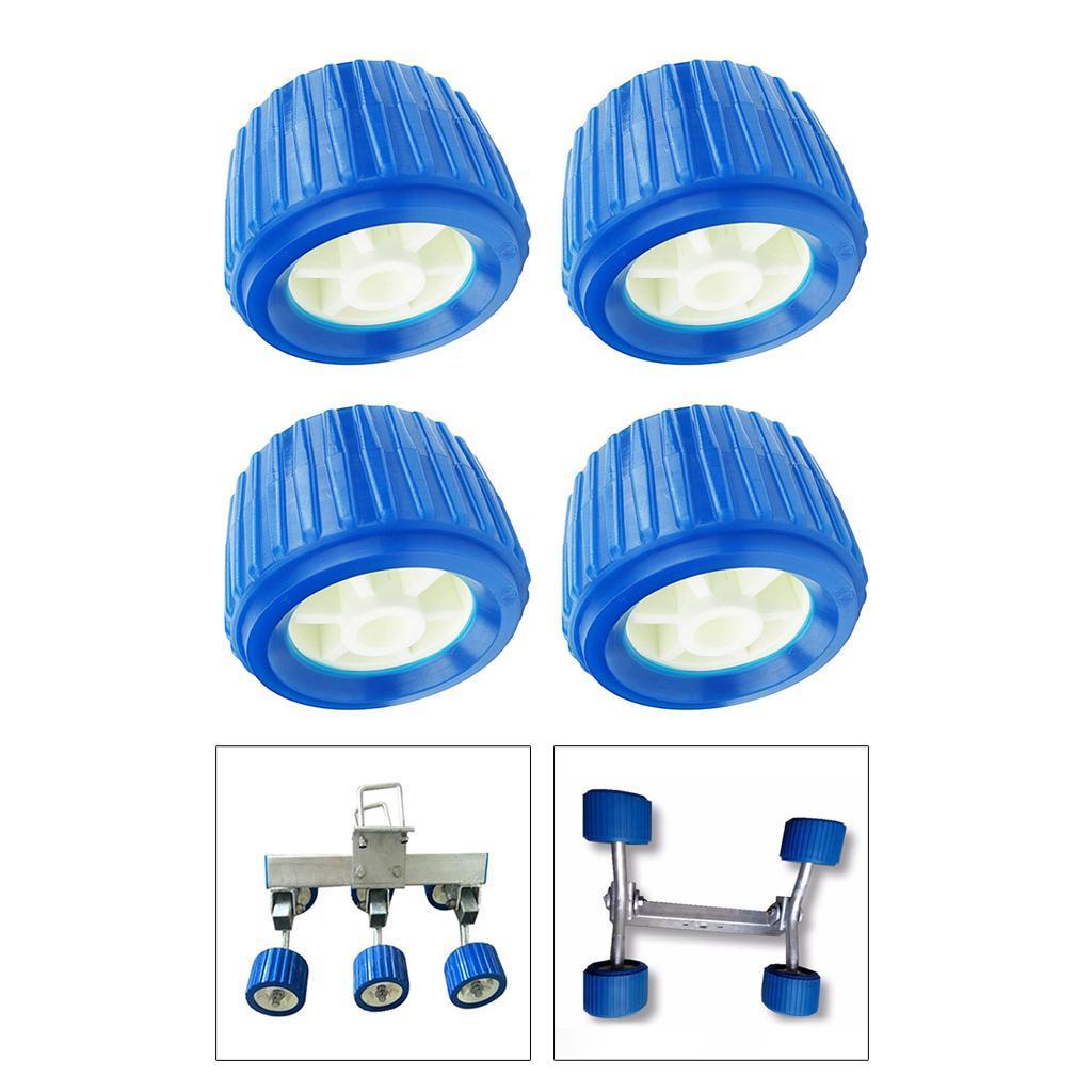 [Lszcx6l] 4PCS Boat Trailer Roller Marine Boat Ribbed Wobble Roller 110x75x19mm ใหม่