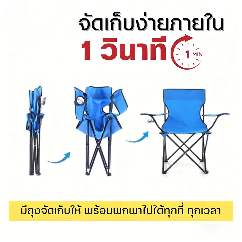 โต๊ะแคมป์ปิ้ง เก้าอี้แคมป์ปิ้ง ชุดโต๊ะและเก้าอี้กลางแจ้ง อุปกรณ์แคมป์ปิ้ง รับน้ำหนักได้ถึง 300 อุปกรณ์แคมป์ปิ้ง แบบพกพา thumbnail 5
