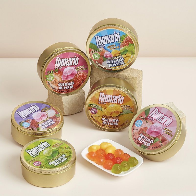 สินค้าใหม่ พร้อมส่ง Roman Leo รสผลไม้ปอกเปลือก Marshmallow 75g/168g Strawberry Green Grape QQ Candy 