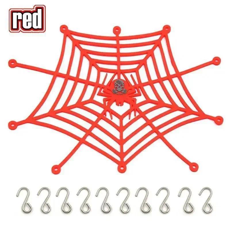 สําหรับซิลิโคนหลังคารถยืดหยุ่น Spider Web สไตล์ Baggage สุทธิ 1/10 D90 SCX10 TRX-4 TRX4 RC รถอุปกรณ์