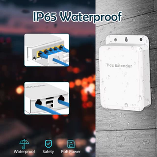 (COD) 5 พอร์ตกันน้ํา POE Extender 4 พอร์ต Repeater 100/1000Mbps เครือข่ายกลางแจ้ง IP55 VLAN 44-57V สําหรับกล้อง POE Wierless AP