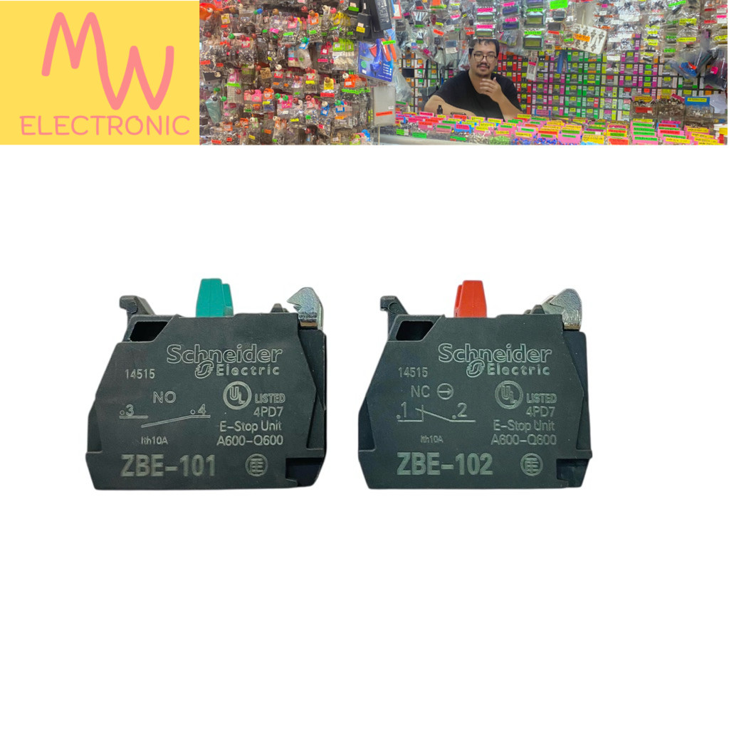 Contact คอนแทคเสริม Schneider (ราคาต่อ 1ชิ้น)ZBE-101(NO) ZBE-102(NC) มีสินค้าพร้อมส่งในไทย