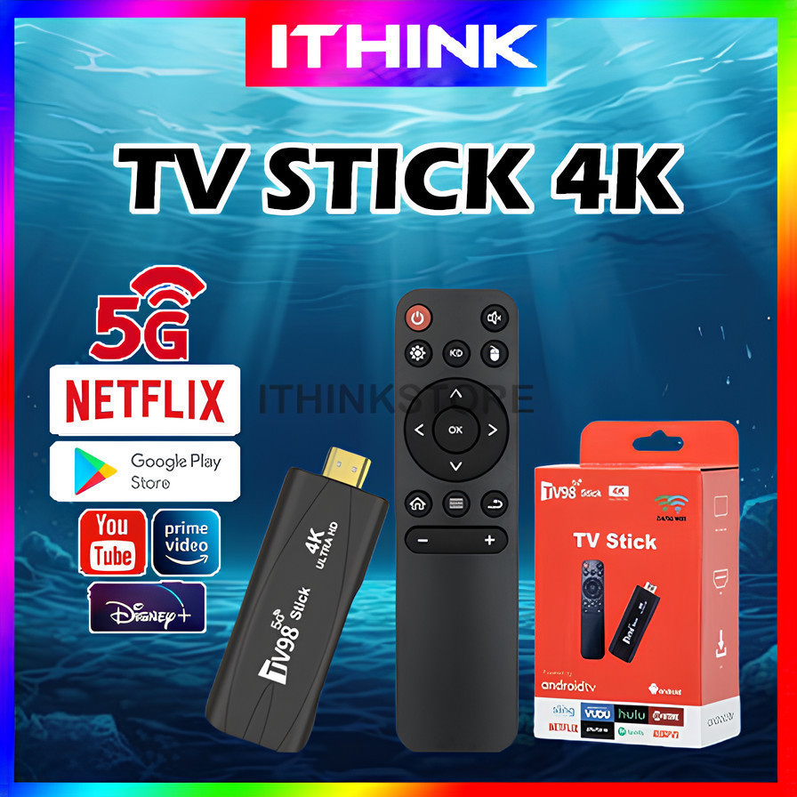 4K TV98 SmartTV Stick 5G WIFI TV BOX Android 12.1 8gb+128gb TV Stick เลี้ยวทีวีเป็นสมาร์ททีวีเชื่อมต